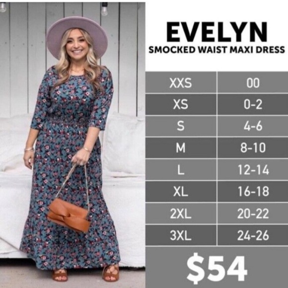 LuLaRoe Evelyn Maxi Dress Black Floral NWT 2XL - Picture 7 of 8